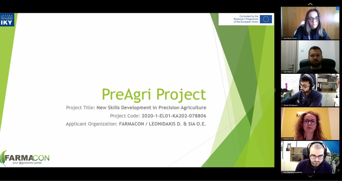 FarmaconG's tweet photo. 📡 The 1st Meet- up of #PreAgri Project – New Skills Development in #Precision #agriculture took place virtually!
🙏 All partners are very happy to collaborate in such an innovative approach dealing with agriculture of 21st century! #ERASMUS #Farmacon #GreekNationalAgency https://t.co/z7VYne9tbp