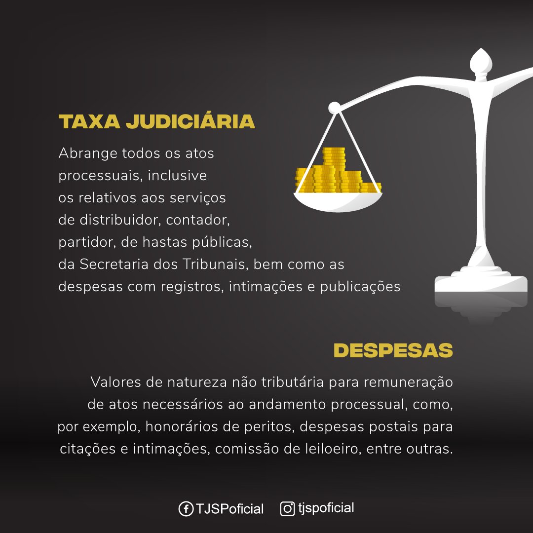 TJSPoficial's tweet image. A Lei Estadual n° 11.608/03 regulamenta a taxa judiciária incidente sobre os serviços públicos de natureza forense. Você sabe a diferença entre taxa e despesa? #CustasProcessuais #TaxaJudiciária #DespesasProcessuais #GlossárioJurídico #TrabalhoRemotoTJSP