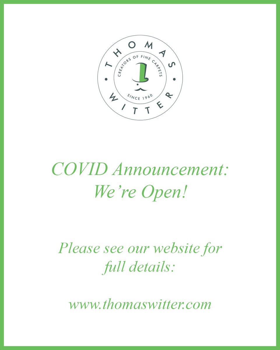 Thomas Witter will remain open with deliveries as usual during lockdown. Just as important, we will continue to receive goods from our manufacturing plants and other suppliers.
Full details can be found on our website...