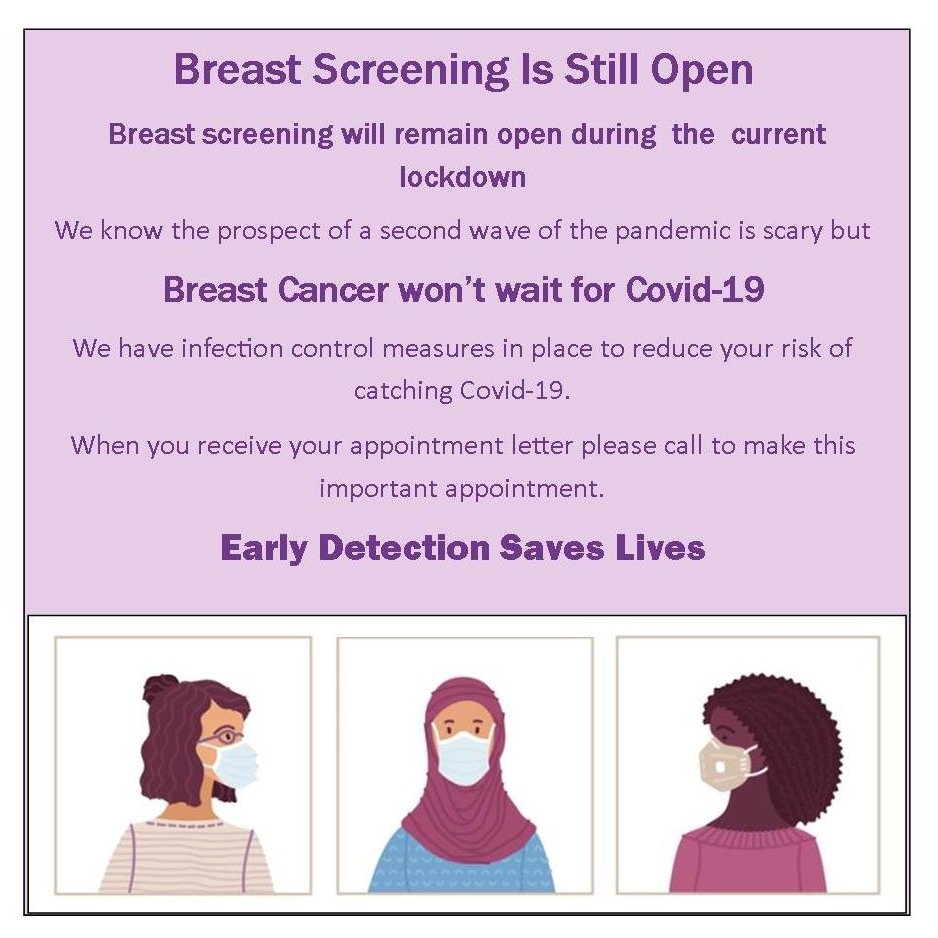South West London Breast Screening is open.