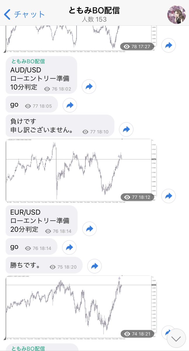 ［ともみBO配信］

本日は3勝2敗で終了いたします

月初の相場はBO向きでは無いので

注意しながら本数を絞って
配信するつもりです✨

明日もよろしくお願いいたします😆

#バイナリー
#バイナリーオプション
#バイナリー無料配信