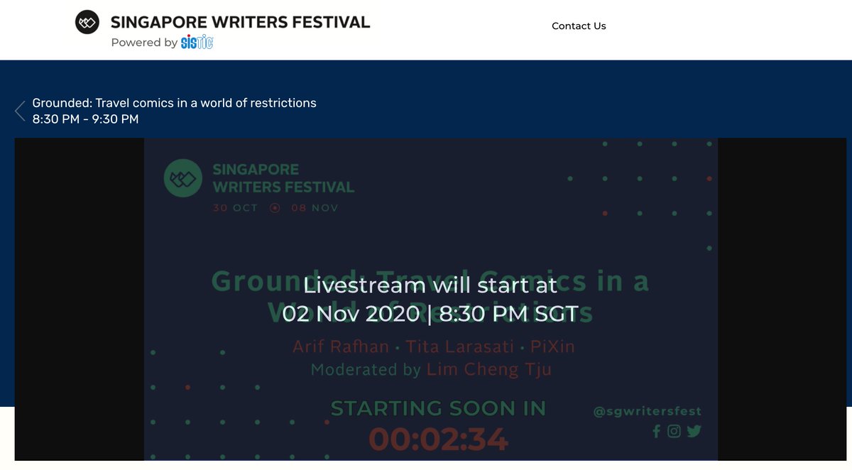 GinaYapLaiYoong's tweet photo. Decided to tune in tonight to support Malaysian writer/artist Arif Rafhan! #SWF2020 #WritersLife https://t.co/40naxwiimw