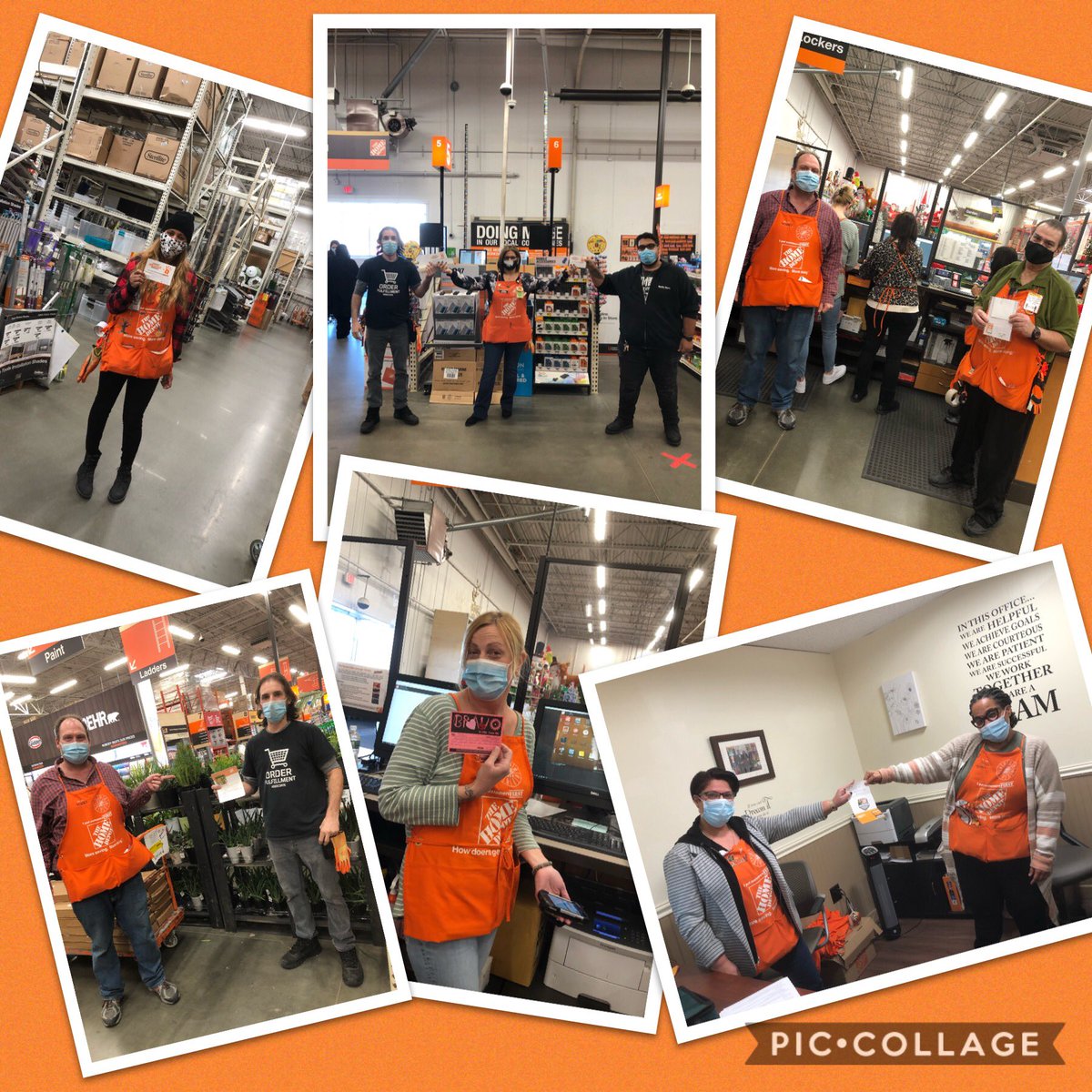 Some Orange associates doing great things in 1285! Safety Bravos for Arifa, Paul and Andrew...PK certification in D26 for Jim...Bravo for Joann for customer service...Silver milestone for Nicole and a Homer Award for Paul for helping everywhere! Amazing... thank you all!!