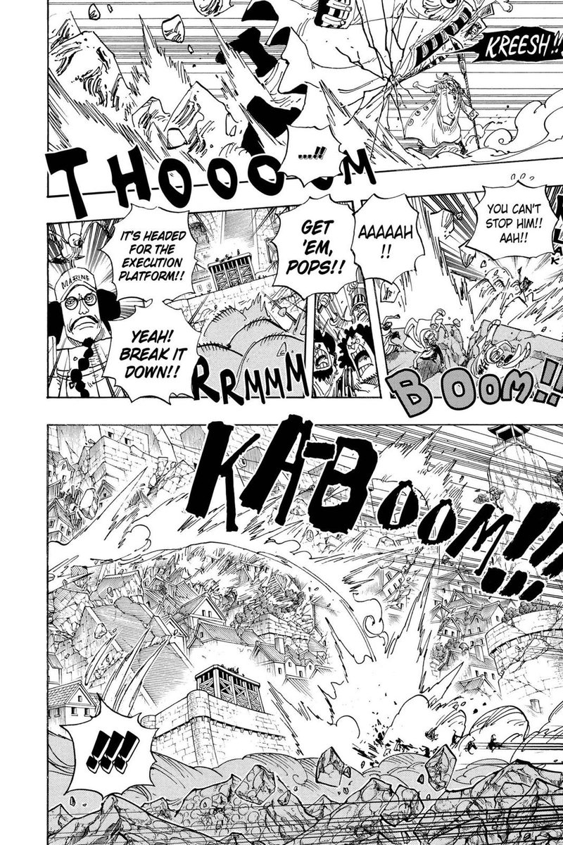 Nonetheless he showed what the power of the strongest man really is.Oda made 3 Admirals block the attack that knocked out another GIANT vice admiral.Why so if he could use just ONE to show us that the admirals are "equal" to him?