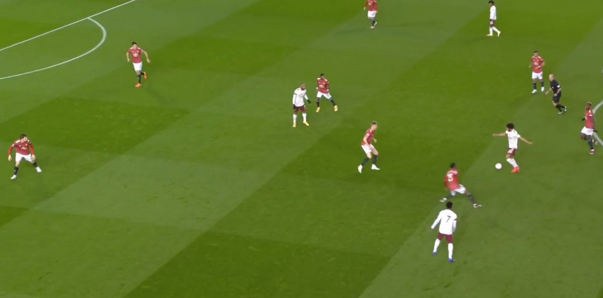 Consequence of AWB's turnoverDue to this, Aaron ends up out of position and Arsenal filter the ball to the left. Now, Lindelöf ends up out of position as he needs to cover that side. Then, Maguire has to step across.This was really poor.