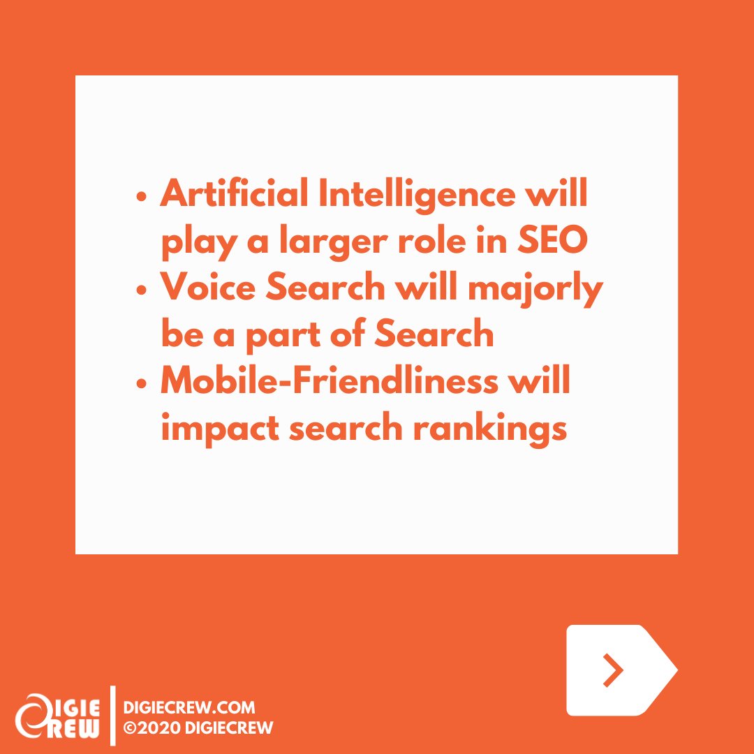 digiecrew's tweet photo. 2021 comes with some SEO Trends to know of.
What do you think about these trends?

#searchengine #searchengineoptimization #searchenginemarketing #SearchEngineRanking  #keywordstrategies #Keywordsanalysis #keywordsranking  #keywordsResearch #artificialintelligence #DigieCrew https://t.co/cFJFkXfRgt
