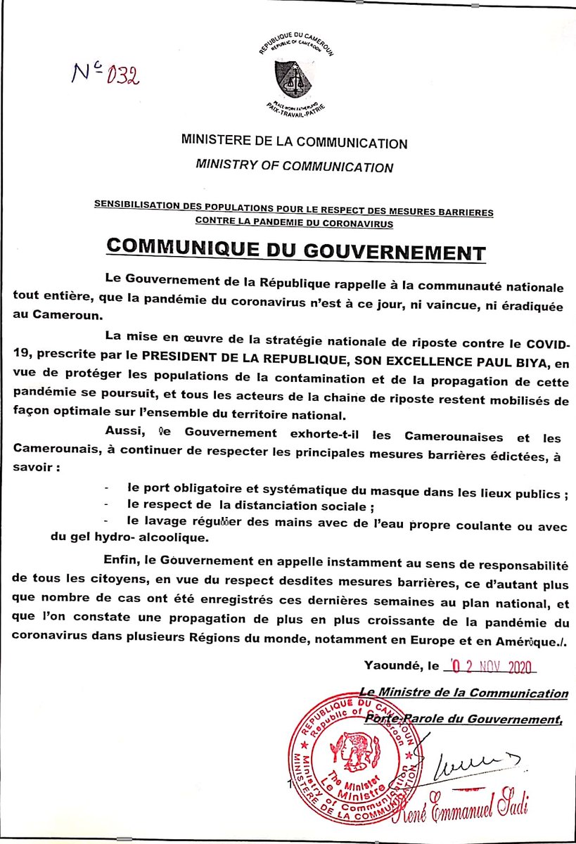 CRTV_web's tweet photo. 600 nouveaux cas de COVID-19 en deux semaines. 
Le gouvernement rappelle la propagation croissante du virus dans le monde. 
#MINCOM
#COVID19 https://t.co/mSZnjq9EYX