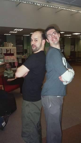 Today's Camping It Up star is the only person who recognised me and asked for a photo. It's Big Finish companion and good friend, Conrad Westmaas! Proper arms folded back to back pose here. We've agreed that when we can we're going to recreate this photo from 2004! Happy days!