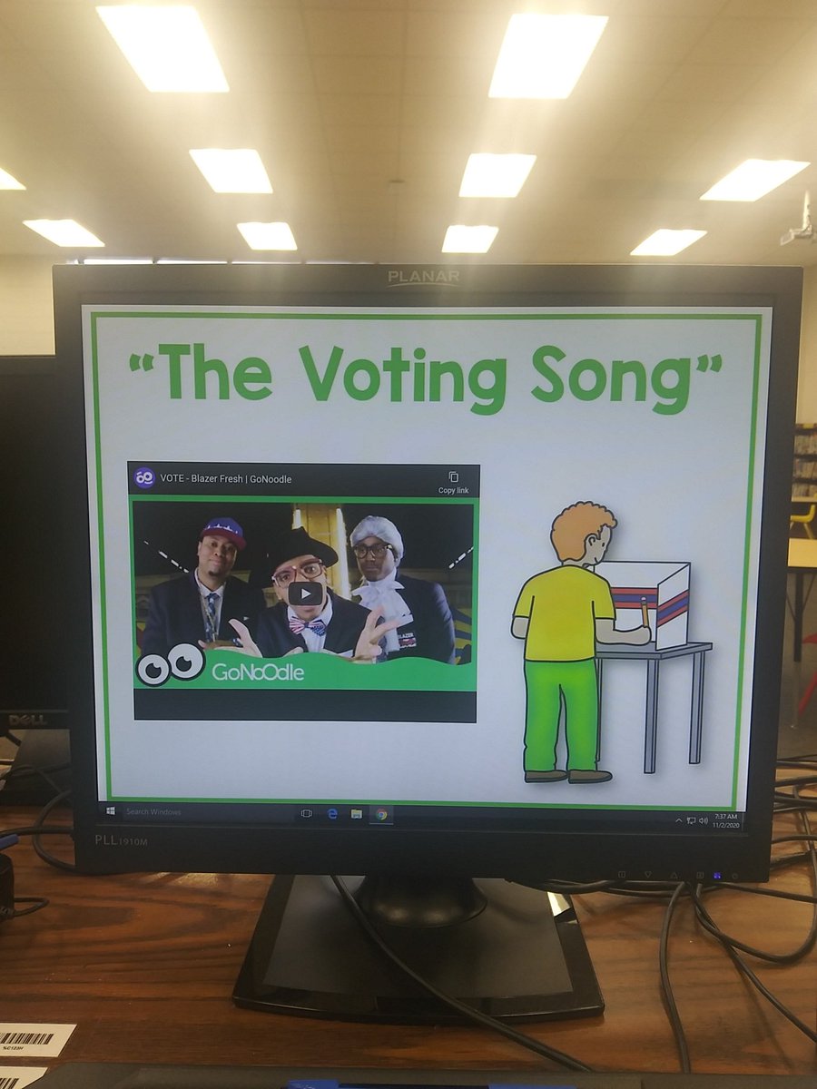 AmberNo43440214's tweet image. In the library class today K-1 will be learning about elections. Starting with @GoNoodle and @MrsReaderPants slides. 2nd will also be learning about elections using @edpuzzle. Finally on deck is 3rd grade using @PearDeck. Let&apos;s go!! #expectexceptional #simplyexceptionalschool