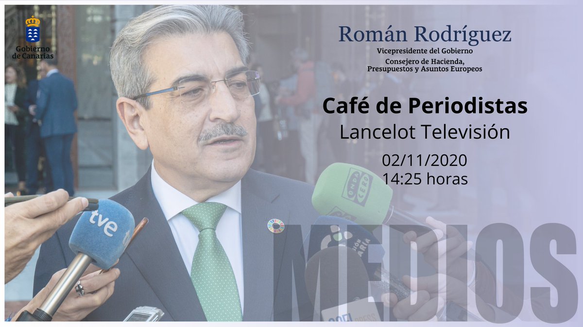 VicepresiCan's tweet photo. #Entrevista @LancelotMedios 📺 | Hoy, a partir de las 14:25 horas, el vicepresidente y consejero de @hacienda_gobcan, @RomanRodWeb, será entrevistado en Lancelot TV para exponer el proyecto de Ley de Presupuestos de Canarias para 2021. #PGCAC21

📡⤵️
https://t.co/k65rlRsheW https://t.co/upxkgqIC0a