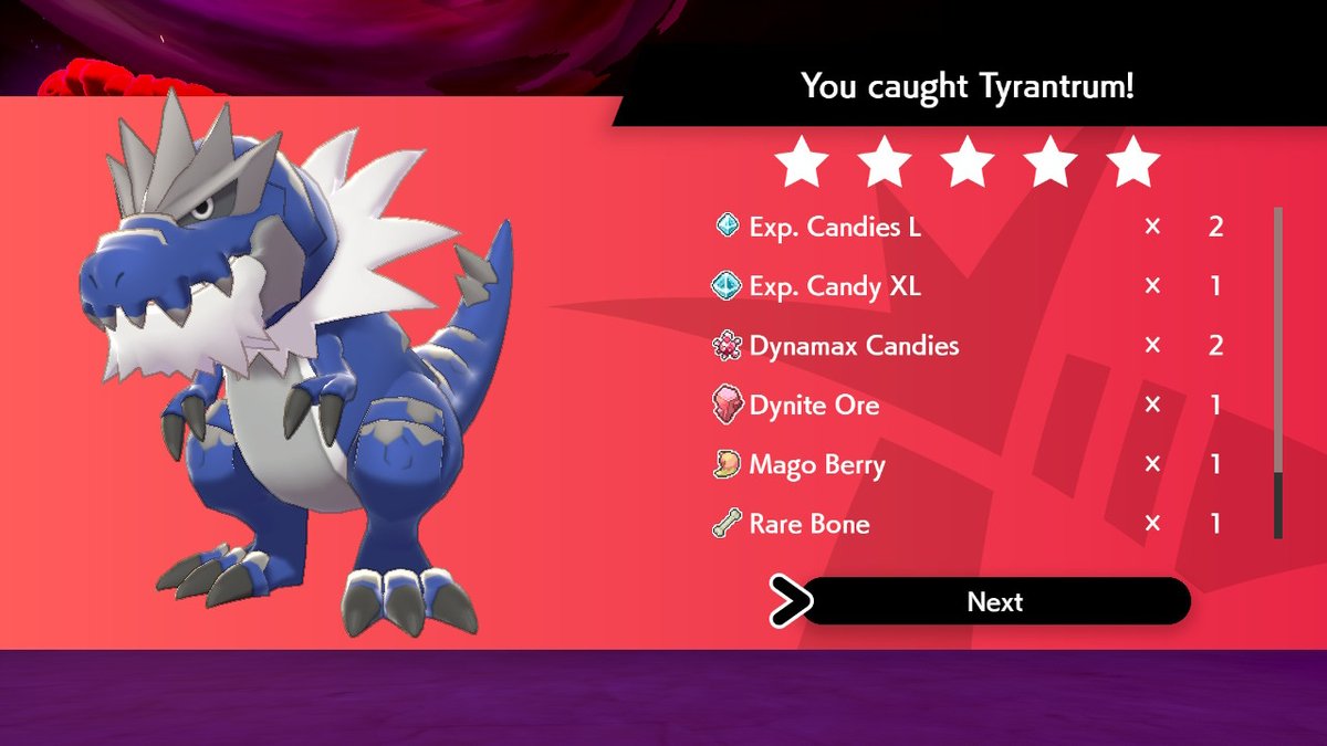 SinfulxGemini's tweet photo. Welcome to the family Drogo :'] 
#PokemonSwordShield #NintendoSwitch
#ShinyTyrantrum #ShinyPokemon https://t.co/2kyahWZk5w