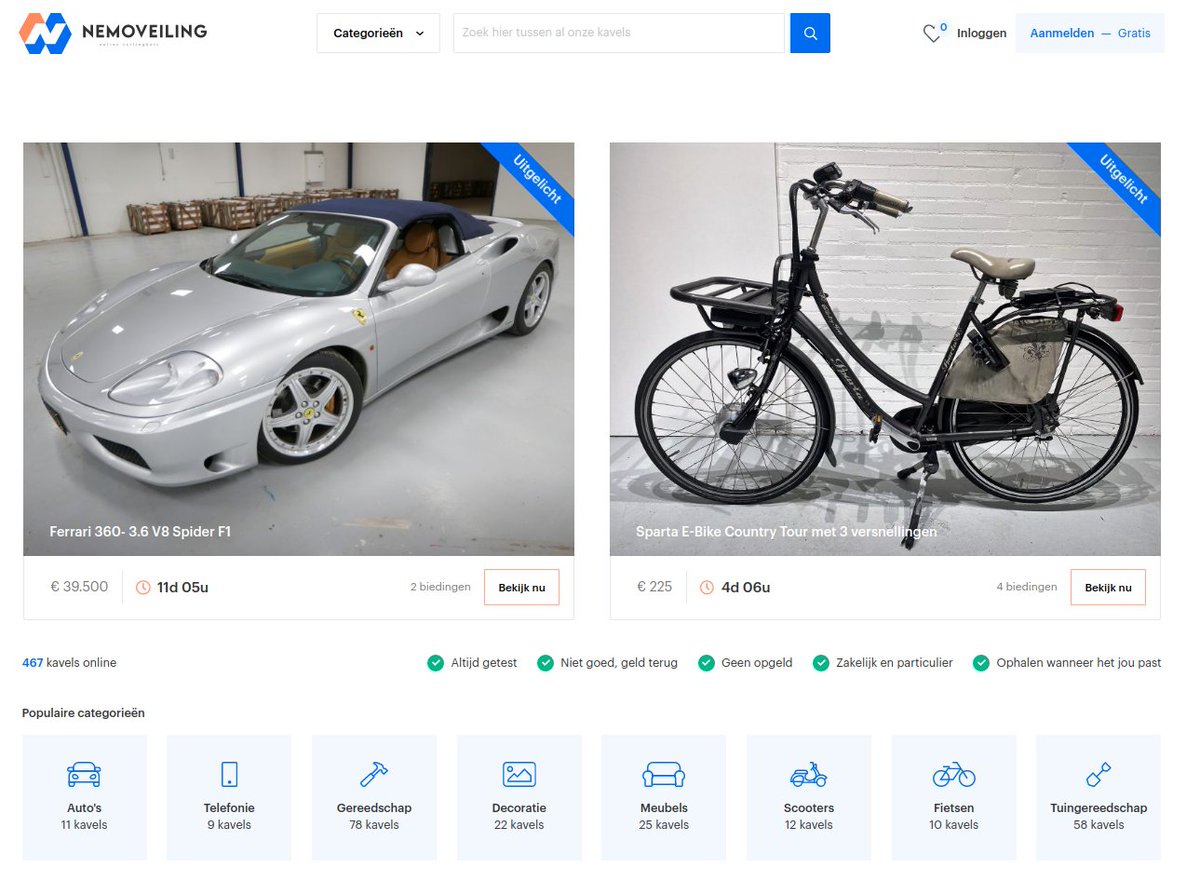 Last week we launched nemoveiling.nl an auction site based on <a href="/shopware/">Shopware</a>. With Shopware 6 and other techniques like mercure we managed to deliver a great product. #shopware #auction #SW6