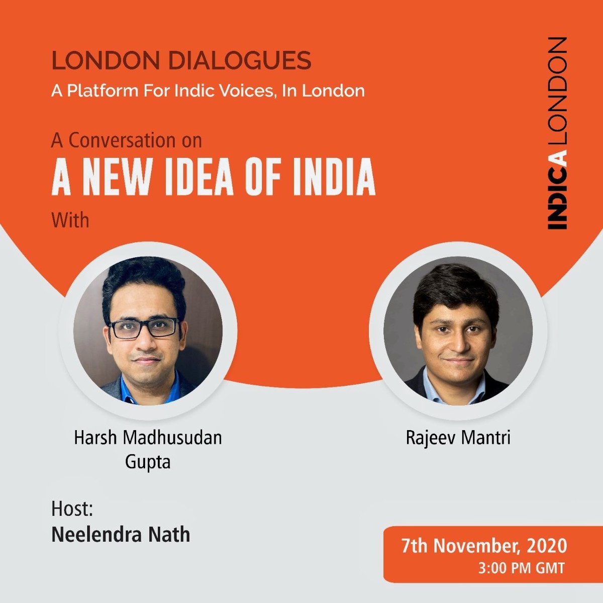 neelendranath's tweet photo. Delighted to have @harshmadhusudan
& @RMantri on #LondonDialogues for a conversation over #ANewIdeaofIndia on 7th Nov 3 PM GMT.
#Register to join us at the opening session of #LondonDialogues by #INDICALondon
@agrawalgautam71 @avatans
@IndicAcademy
https://t.co/4ttxPPMCrt https://t.co/Qo0H2cmOIx