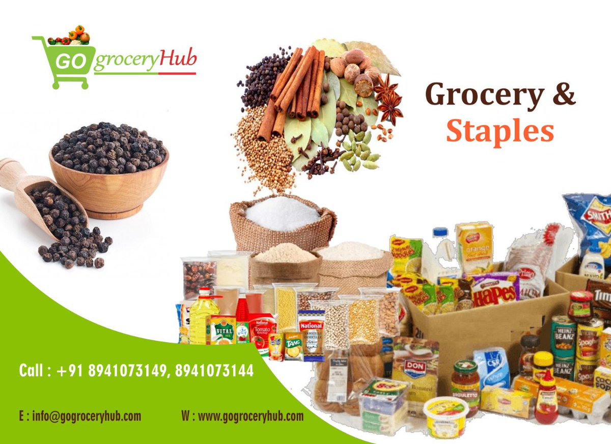 GogroceryH's tweet photo. Grab top brand #grocery and Staple at #GogroceryHub store, where number of variety of products are available at discount prices order online:https://t.co/RnbYvxUgeu
contact- +91-8941073149
#householdneed #personalcare #kidsproduct #onlinegroceryshopping #freshvegetables  #staples https://t.co/z9FX6FDdHB