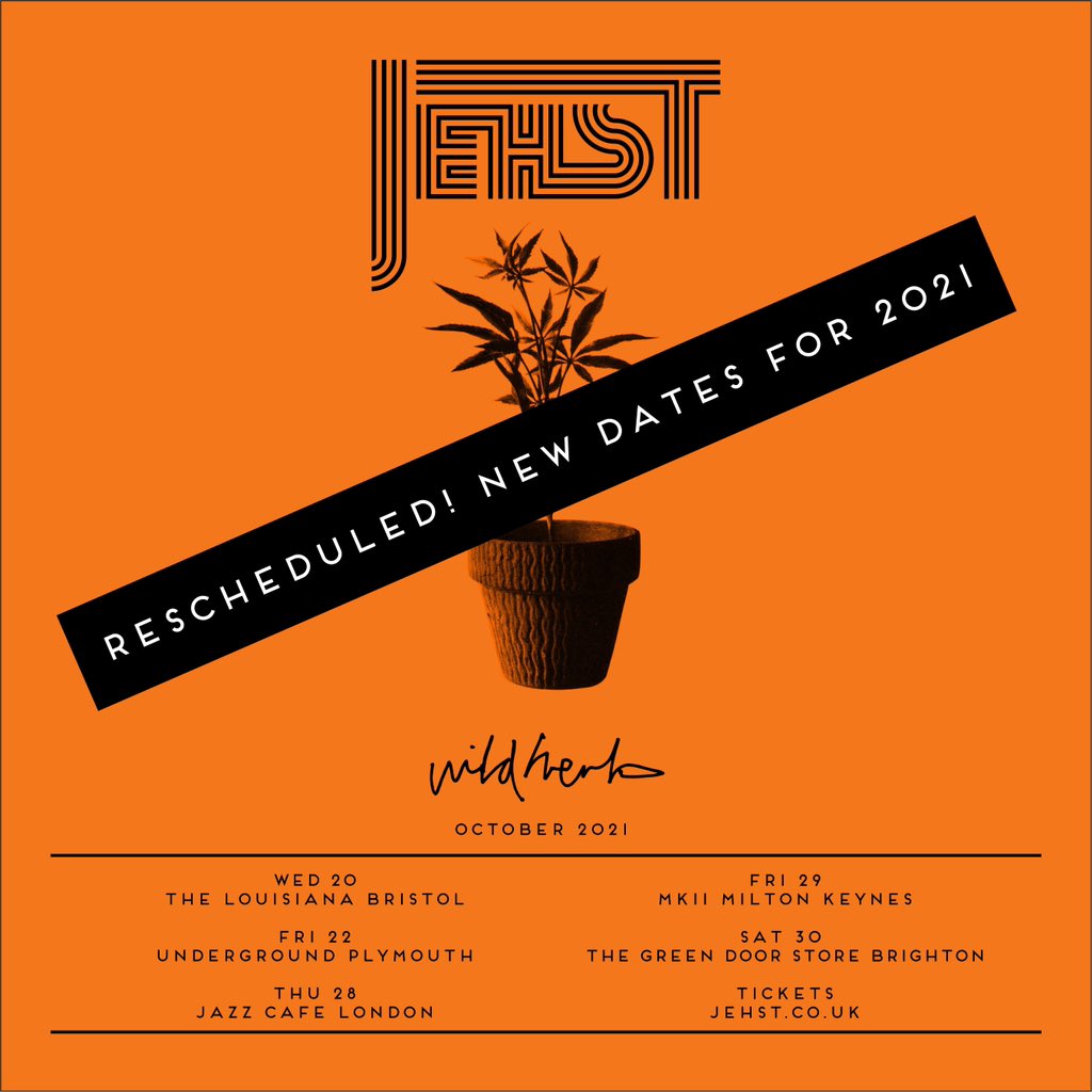 jehstofficial's tweet photo. 🗣 RESCHEDULED! 
🍁 NEW DATES FOR 2021
🗓 OCTOBER 2021
WED 20 @LouisianaBris Bristol
FRI 22 @ Underground Plymouth
THU 28 @TheJazzCafe London
FRI 29 @mk11livemusic Milton Keynes
SAT 30 @greendoorstore Brighton
🎫 TICKETS: Link in bio ⬆️
✅ Dates rescheduled from Mar / Oct 2020. https://t.co/v8WaZTrNya
