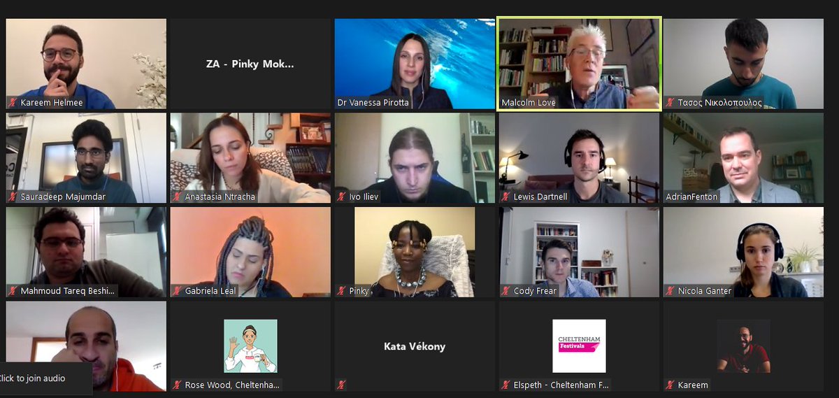 Jedidiah_Pink's tweet photo. Downright spoilt to have the opportunity to engage with and learn from the most incredible and authentic science communicators in the world. I am so honored!🌸🌻🍀 #FameLab2020 @FameLab International Semi-Finals! https://t.co/iRRJp4wxhT