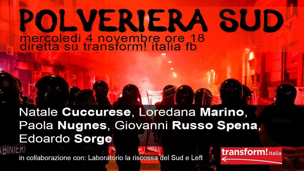 roberto_morea's tweet photo. #polverierasud transform! italia, Lab Sud e Left https://t.co/dy3Hp7Sv1D