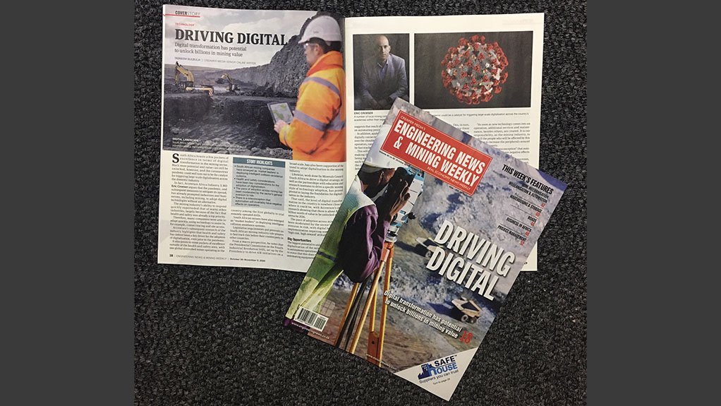 MiningWeekly's tweet photo. ON THE SHELVES | This week, @EngNewsZA &amp; @MiningWeekly focuses on Digital Transformation within the mining industry. This edition also includes features on Mine Mechanisation, Modernisation &amp; Automation; Warehousing &amp; Storage; Roads; Business in Africa; and Project Management. https://t.co/yRQCTuTJ66