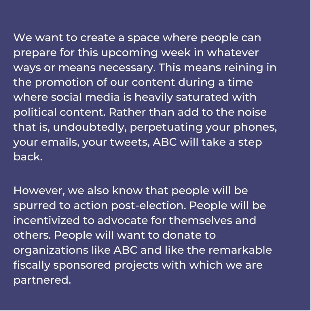 artsbizcollab's tweet photo. We have decided to postpone ABC's new website launch. You can read about why on our Blog. Please know that we are still working on troubleshooting our current site as we are having issues accepting donations. Thank you in advance for your patience! https://t.co/Qt91OzEg3u