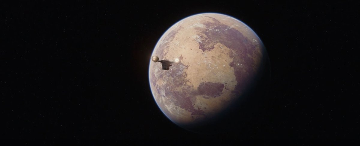  #TheMandalorian  For the ships, it will be quick: there is literally a single shot of the Razor Crest in space But a nice, classic shot: