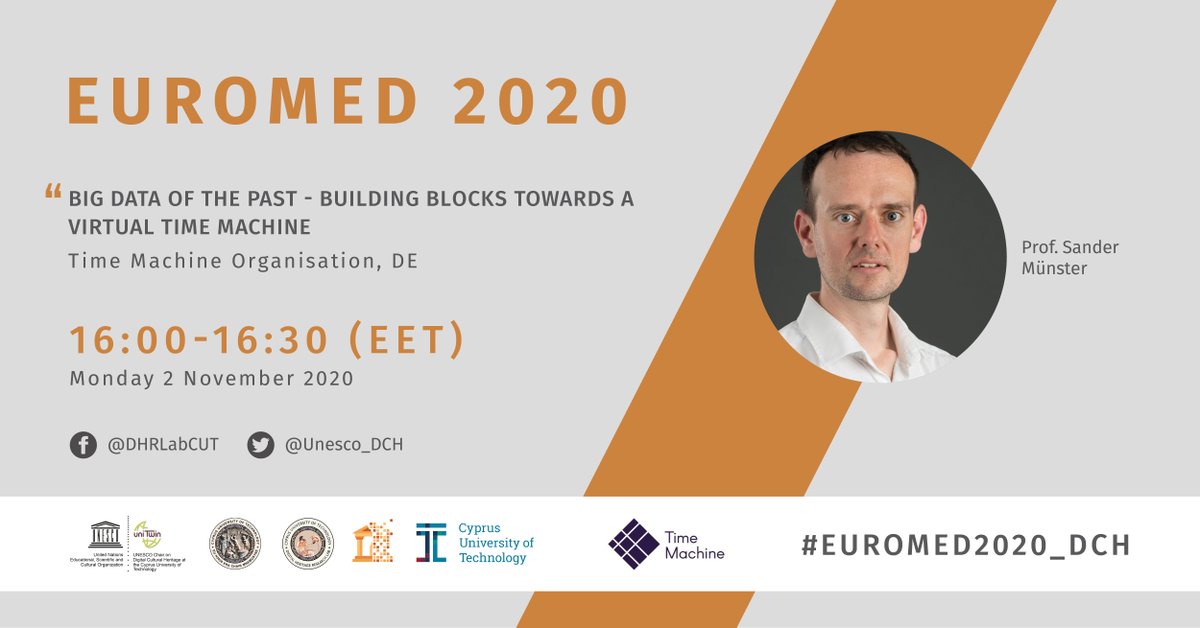 UNESCO_DCH_ERA's tweet photo. 👉NEXT UP:
Always wondered about #BigData? Tune in for Prof. Sander Münster's presentation on "#BigData of the Past – Building Blocks towards a Virtual Time Machine” @ #EuroMed2020_DCH
🎥 https://t.co/Zyu598yOpx
#EU_Study_3D_CH @Unesco_DCH @CyUniTech @TimeMachineEU https://t.co/ilfqeZBaCH