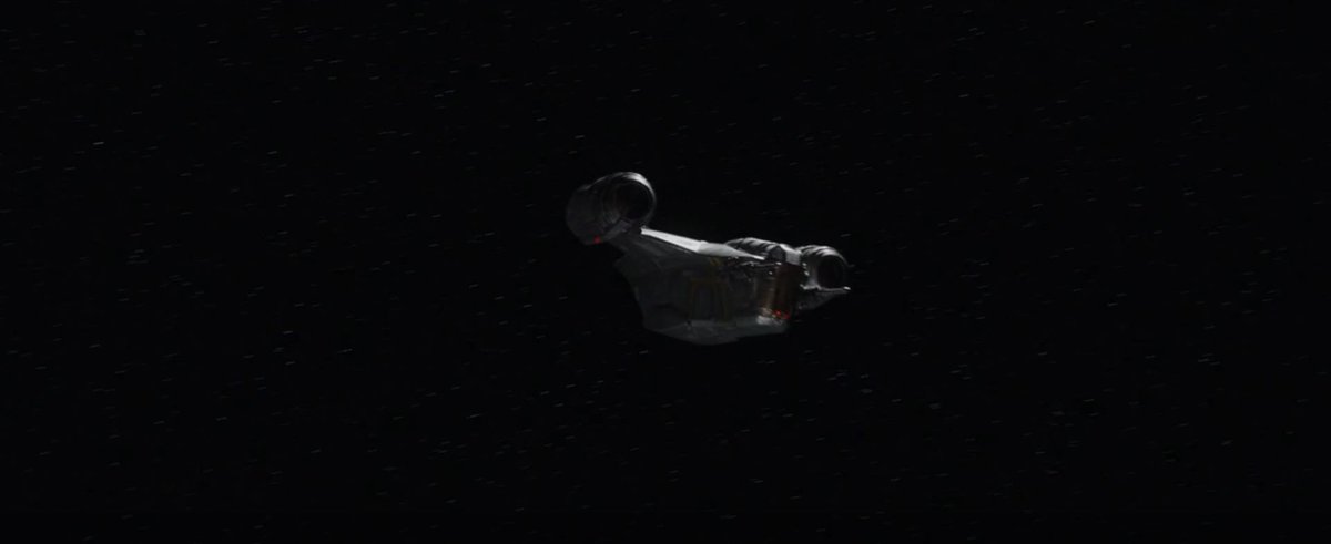  #TheMandalorian  For the ships, it will be quick: there is literally a single shot of the Razor Crest in space But a nice, classic shot: