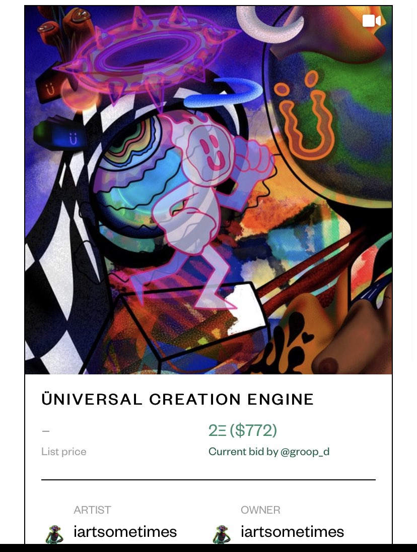 iArtSometimes's tweet photo. FRIENDS, ARTISTS, COLLECTORS 🗣 
LOOK AT THESE DETAILS!!

My very first piece on @SuperRare_co ‘ÜNIVERSAL CREATION ENGINE’
is still open for bidding 🌍💙 https://t.co/IsqI1a7UHb