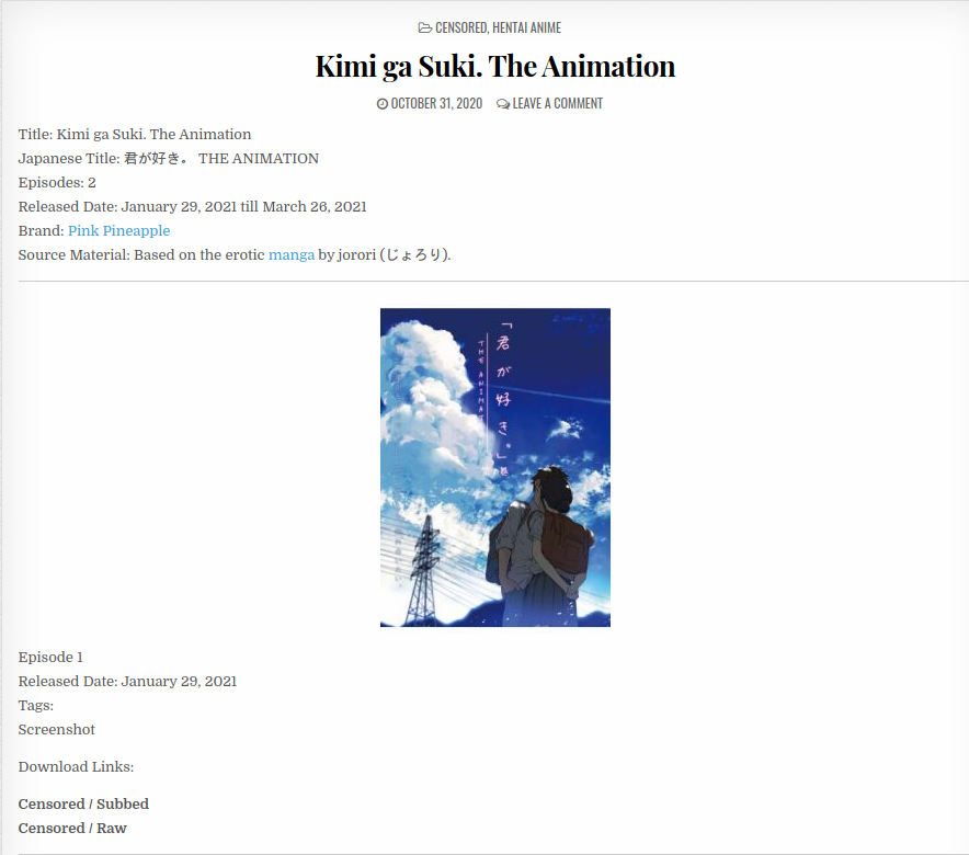 kimi ga suki the animation guild