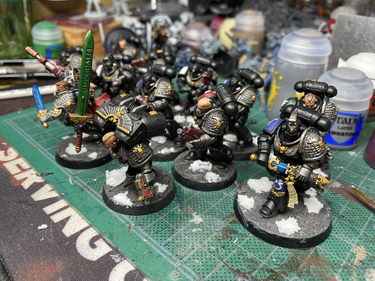 GazOfAllTrades's tweet photo. #Deathwatch codex dropping next week and the #craftanoon streams have really helped me actually finish a full (bar 1) unit and 3 characters. The new book is spicy and i’m goad i held out on them considering! #warhammer40k #warmongers #warhammercommunity https://t.co/nkbB6Nhyud