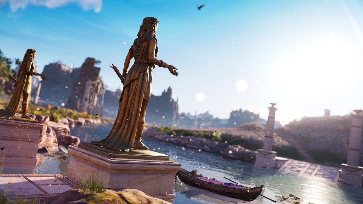In 2/7, I talk about 2 Elysiums, 2nd one is  #AssassinsCreed  's bc the Lethean Fields "was promised to the initiates of the Mystery cults of Demeter, Persephone, and Hekate, among others."(mythology) #ACFact: We see Persephone & Hekate.Now let's describe the field!3/7