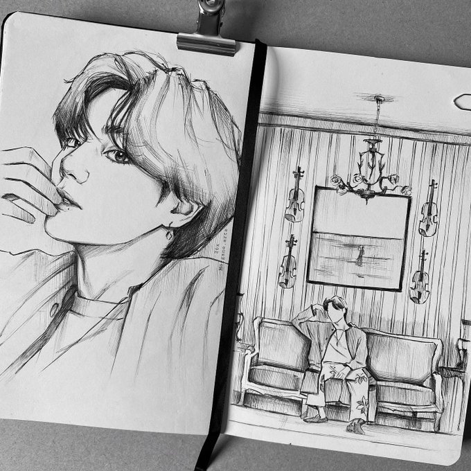 1/7 Taehyung #taehuyng #btsfanart 