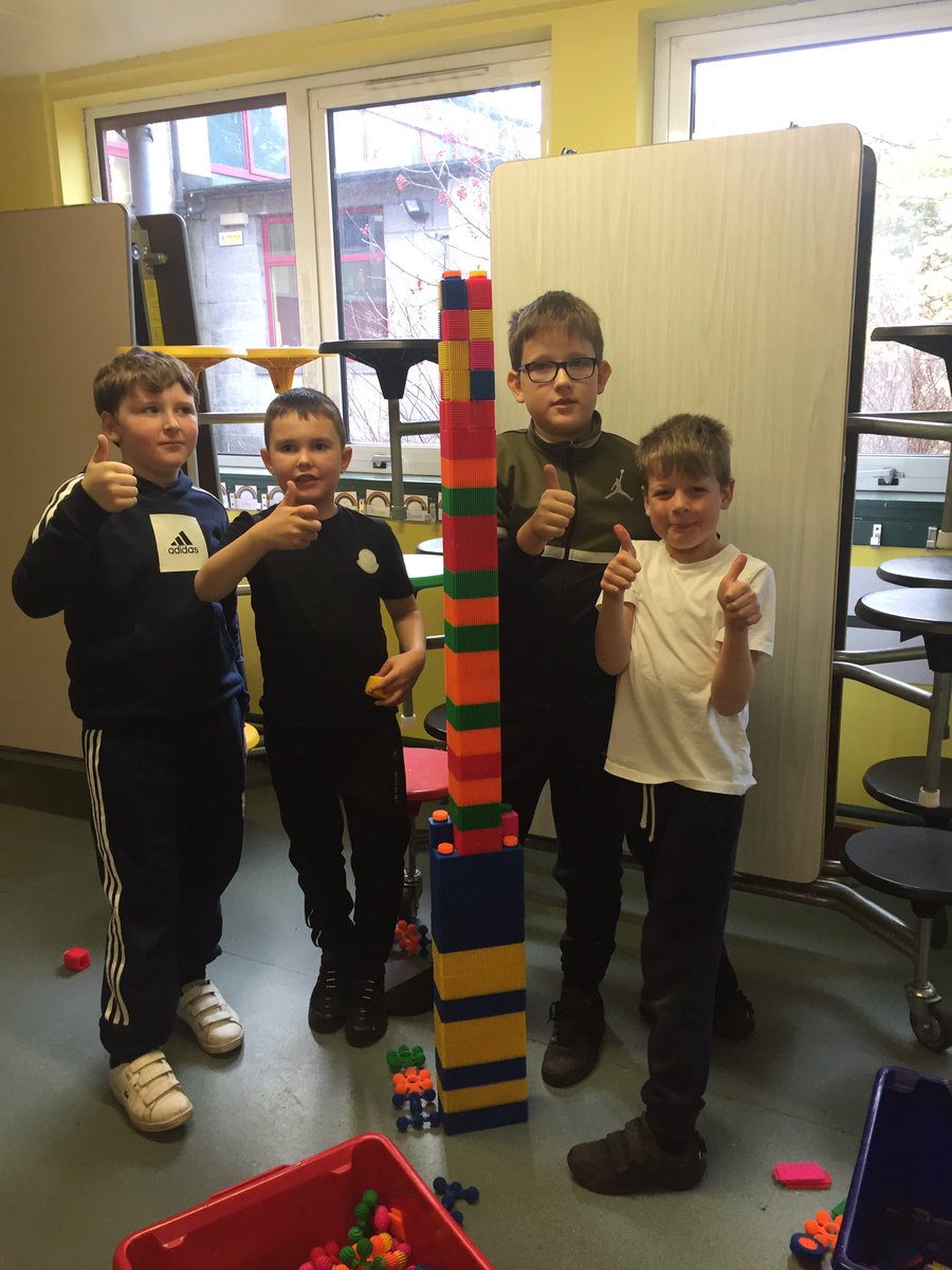 mrsgmorrison1's tweet photo. Teamwork makes the dream work. These boys built a tower taller than the tallest person in the class. Well done boys. ๐๐ป@Kirkhill_School #buidingblocks https://t.co/RP4Y1TzPHh