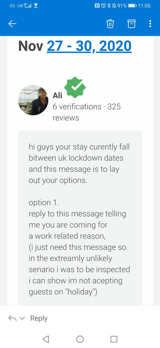 KatyAnne_Jones's tweet photo. @Airbnb_uk you really need to include a lockdown cancellation post. How on earth is the email I got below acceptable?! It's illegal! Needless to say, I'm not getting my money back. Disgusting way to run a company. https://t.co/fCBmBjtodG