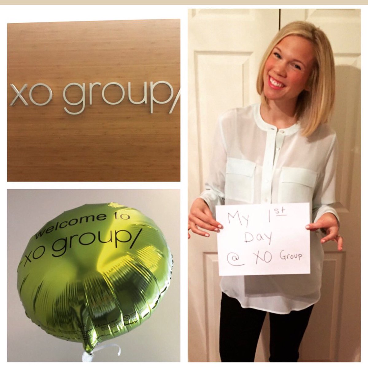First day at XO Group and secretly 9 weeks pregnant with my second baby.