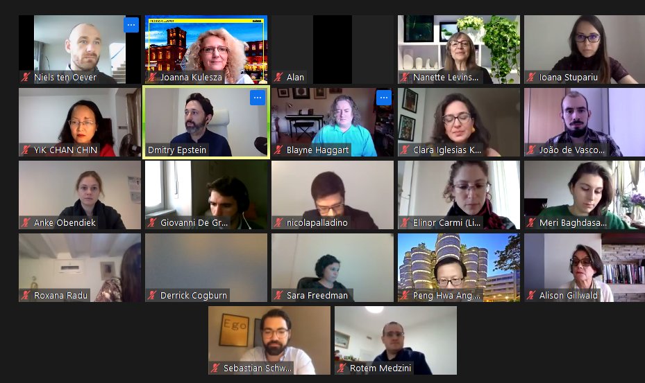 KuleszaJ's tweet photo. So fun to see my @giganetr friends and colleagues today! Looking forward to a great #IGF2020 kick off, as always. Join us for #GigaNet2020 if you're looking for a fun and stimulating morning/afternoon/evening wherever you are. https://t.co/STdw3hGtOM https://t.co/F0pGwU5Qzr