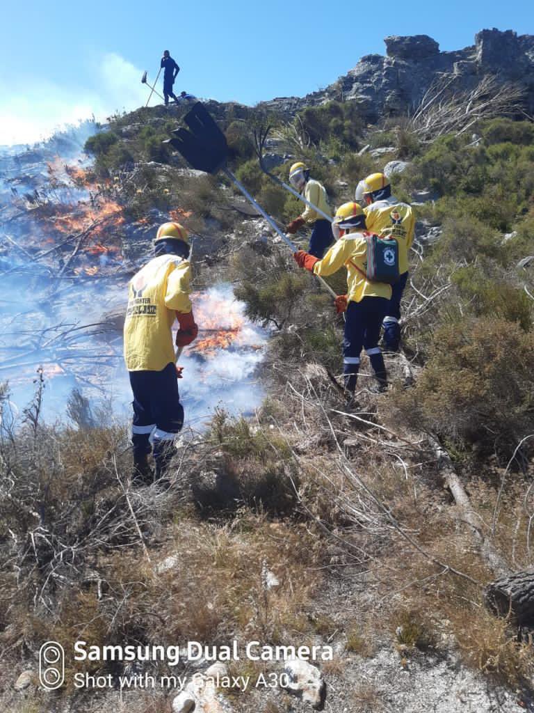 wo_fire's tweet photo. #WOF_News: Update, WC

The Hottentots Holland team on the fire line at Shaw’s Pass assisting the Overberg District Municipality in extinguishing the blaze. 

All 27 teams in the province are on high alert today due to heat and high FDI.

#WOF_WC
#WorkingOnFire
#WOF_Heroes https://t.co/zXDM6uYqTc