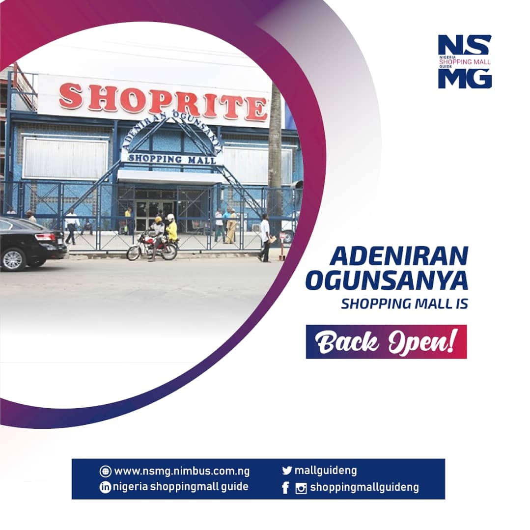 mallguideng's tweet photo. The Adeniran Ogunsanya Mall Surulere, which was looted in the wake of the looting which happened across Lagos is now back open for business!

Some good news for the new week!

#NSMG #mallsinnigeria #shoppingmalls #ShoppingMallGuide #mallupdate #mallhappenings #shoppingcommunity https://t.co/8pdIqpAdOX