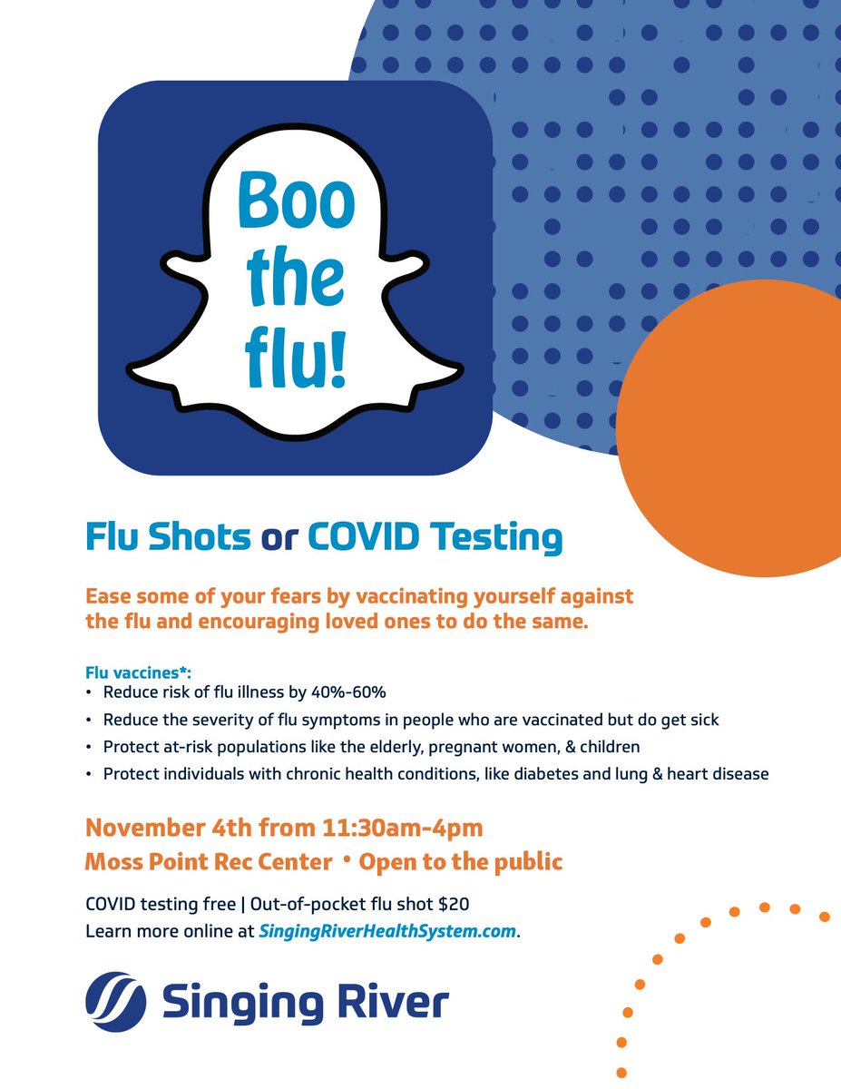 jerameyanderson's tweet photo. Thank you to our community partners Singing River Health System, City of Moss Point, and the Jackson County Government for working with my office to bring this opportunity to our community. See you Wednesday, November 4th, 11:30-4pm! #FluShots #CovidTesting https://t.co/EqQrvSDjcb