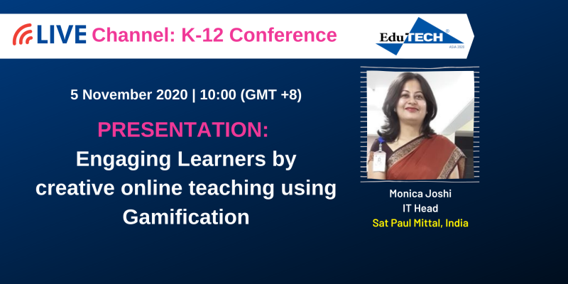 klnamya's tweet photo. Join me on 5th November at 7:30 am IST, I am talking a session at @edutech_asia Singapore. I will be discussing about Engaging learners by creative online teaching using Gamification @3DBearOfficial @PlayCraftLearn @Flipgrid   @wakelet 
 
Register here https://t.co/TjcJ51c0C1... https://t.co/FbYU182ou0