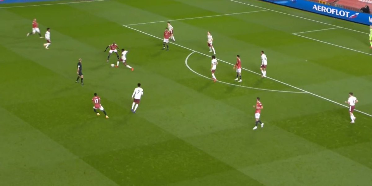 Fred – Poor PassFred collects the ball and just stands on it. He waits and waits. Then, he slowly turns towards Pogba, completely projecting his intentions, and it results in a turnover.We had 6(!) players ahead of the ball here. It was such a poor sequence.