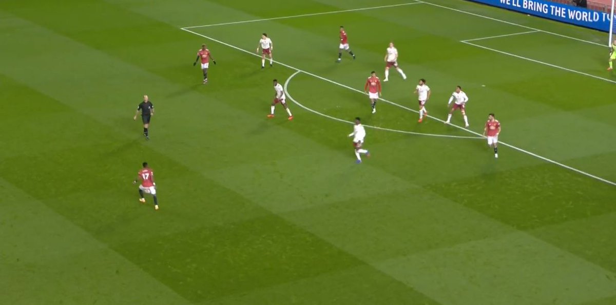 Fred – Poor PassFred collects the ball and just stands on it. He waits and waits. Then, he slowly turns towards Pogba, completely projecting his intentions, and it results in a turnover.We had 6(!) players ahead of the ball here. It was such a poor sequence.
