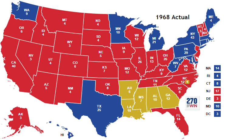 The New Deal coalition, despite failing to defeat Eisenhower's personal popularity in 1952 and 1956, endures into the 1960s. That's when the next big Etch-a-Sketch shake happens and the Democrats lose the South.