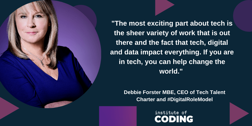 IoCoding's tweet photo. The IoC is supporting @techcharterUK's #DoingItAnyway campaign, so we wanted to learn more about their inspiring CEO and #DigitalRoleModel @debbieforster MBE!
To find out about Debbie's journey into #tech and the campaign - visit our blog 👉 https://t.co/PPhd2DjM4z
#womenintech https://t.co/S6xMUaaDYq