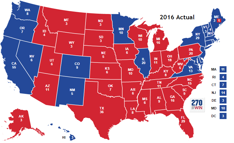 People thought 2008 was the beginning of the end of that map, with Obama breaking through with victories in Virginia, North Carolina, and Florida, but the maps returned to type in 2012 and 2016.