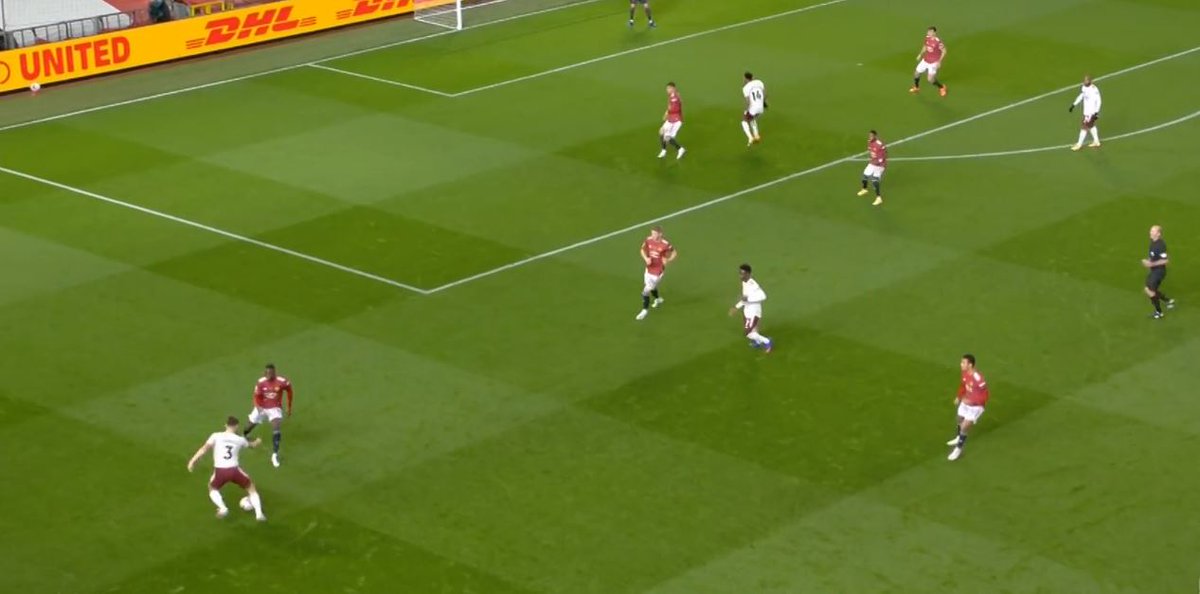 Aaron Wan-Bissaka – WowThis is stunning from a physical perspective. Tierney is not only fast but he has excellent acceleration. On top of that, AWB is wrong-footed and has all his weight on his left foot...…but he still gets the ball.