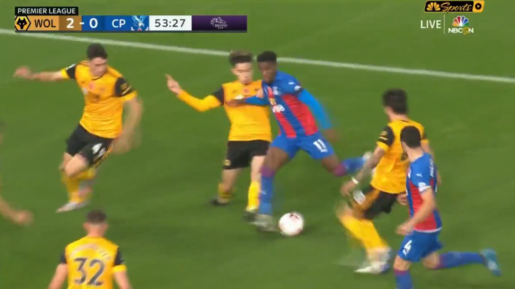 That said, Wilfried Zaha should have got a penalty at Wolves, when the VAR, Paul Tierney, deemed no foul. It's similar to Pogba's challenge on Bellerin on Sunday, given by the ref. One given, one not.It's very tough to find that balance, and we're certainly not there yet.