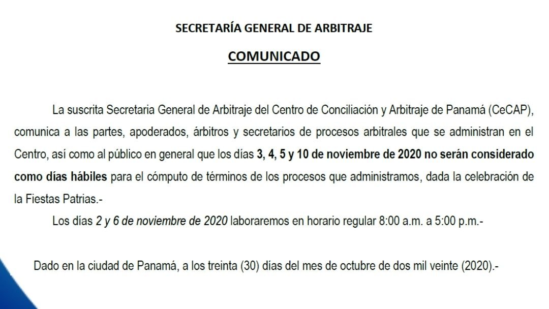 #ComunicadoCeCAP Horario especial por fiestas patrias.