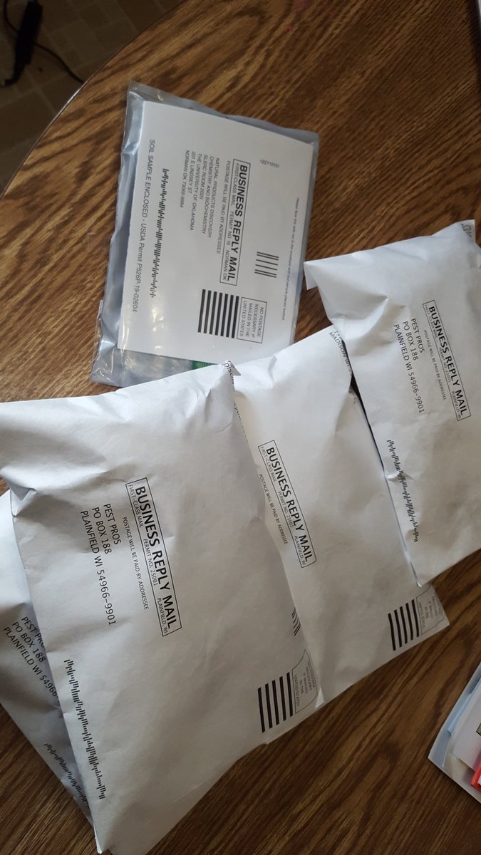 My daughter did a #citizenscientist project for #girlscouts to see if we have the next medical miracle fungus in our soil. 

To most mailing soil is once in a lifetime. Unless you are an #agronomist. There is also #scn samples going out too.
#agronomistlife #MondayMorning