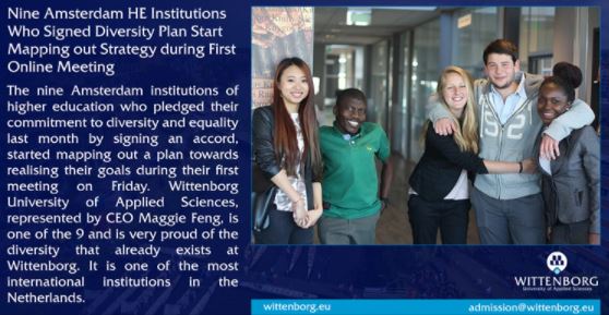 Nine Amsterdam HE institutions who signed a diversity plan start mapping out strategy during the first online meeting. Wittenborg CEO asks HE Institutions to commit for at least 10 years to #diversity plan. Read more: tiny.cc/6wf1tz #inclusion #Equality