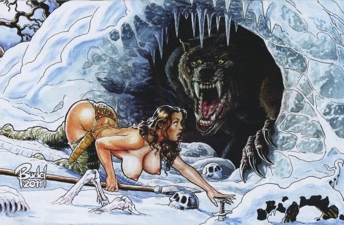 CavewomanComics's tweet photo. when it's after #Halloween and getting cold out there... #BuddRoot #artwork for the cover of #Cavewoman: #Snow #4 (#nude cover, Ltd. 750 copies), #comicbook available to order from the #Amryl publisher's website here:
https://t.co/FKaeQIayjO https://t.co/giNd5hayrV